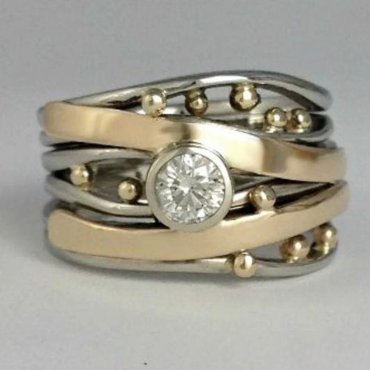 Bague vintage en or avec zirconium