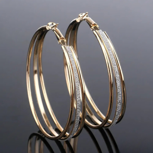 Boucles d'oreilles créoles dorées vintage