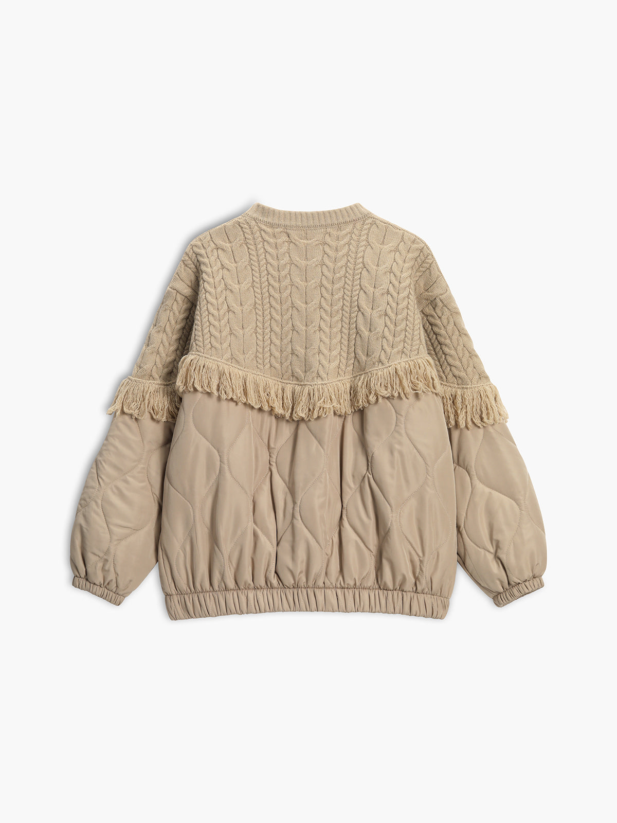 Reveré™  | Veste matelassée en tricot torsadé patchwork