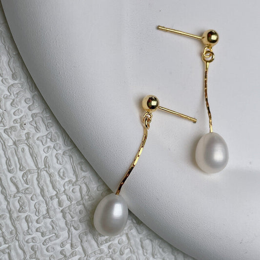 Boucles d'oreilles en perles d'eau douce françaises