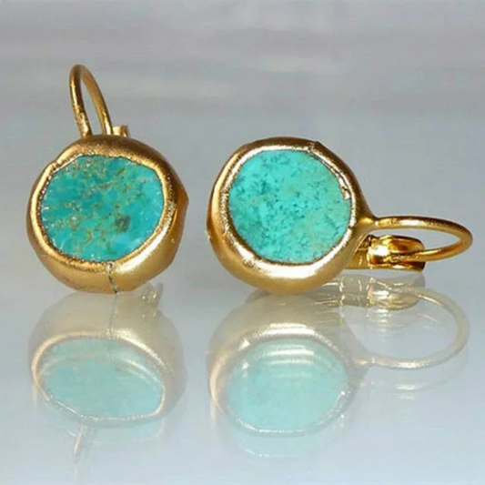 Boucles d'oreilles Vintage Turquoise en Or