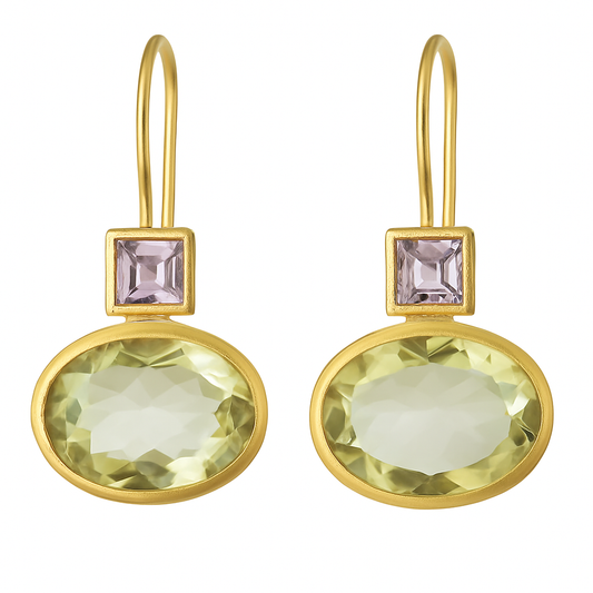 Boucles d'oreilles en cristal vert vintage