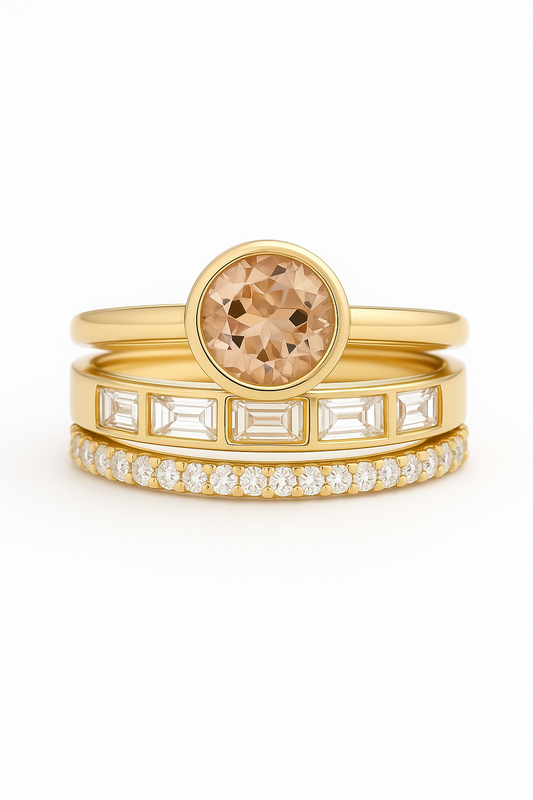 Bague en Cristal Doré Élégante