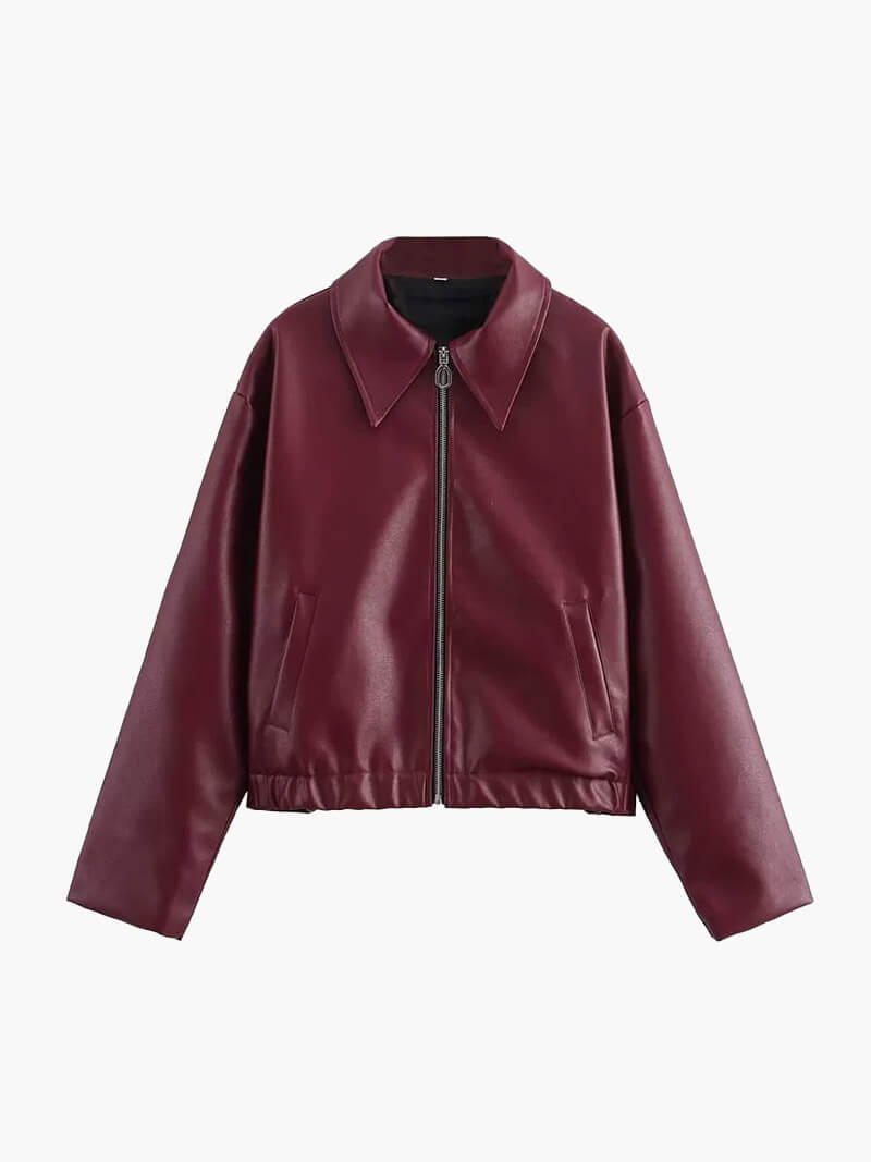 Reveré™  | Veste en cuir rouge