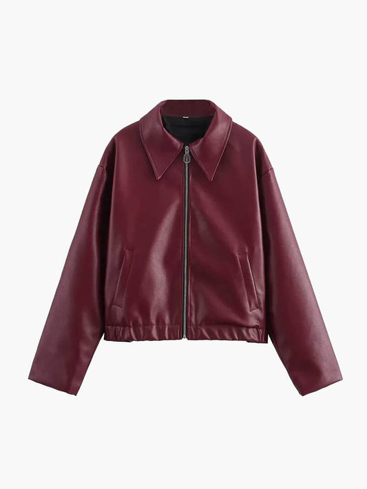 Reveré™  | Veste en cuir rouge