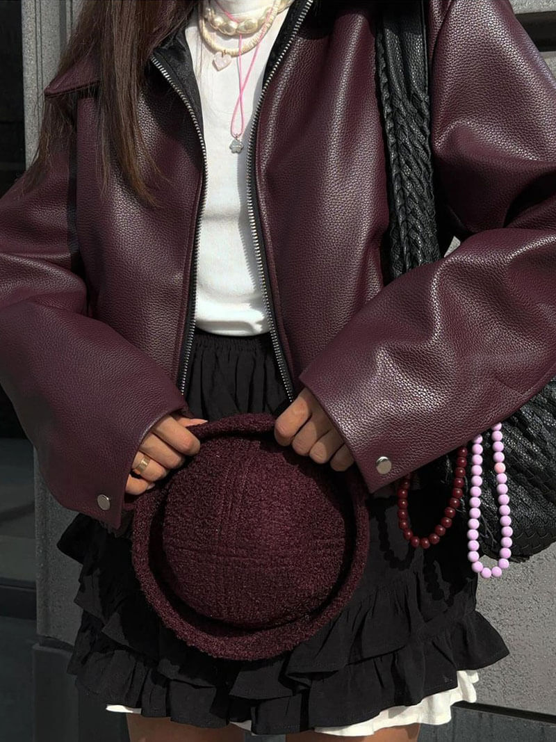 Reveré™  | Veste en cuir rouge
