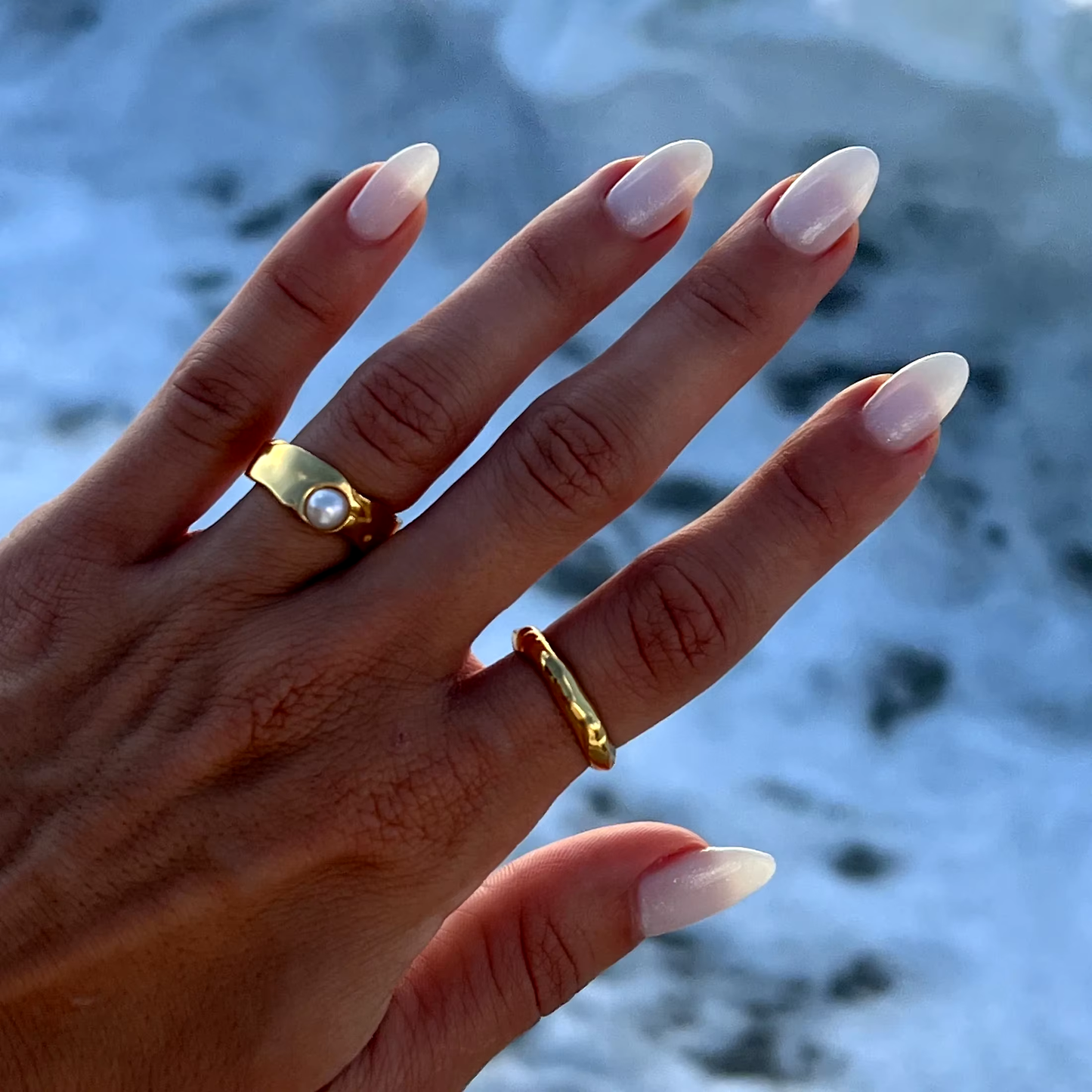 Bague Vintage en Perle Naturelle Dorée