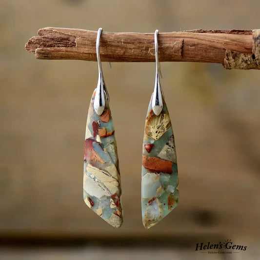 Boucles d'oreilles en Pierre Naturelle Vintage